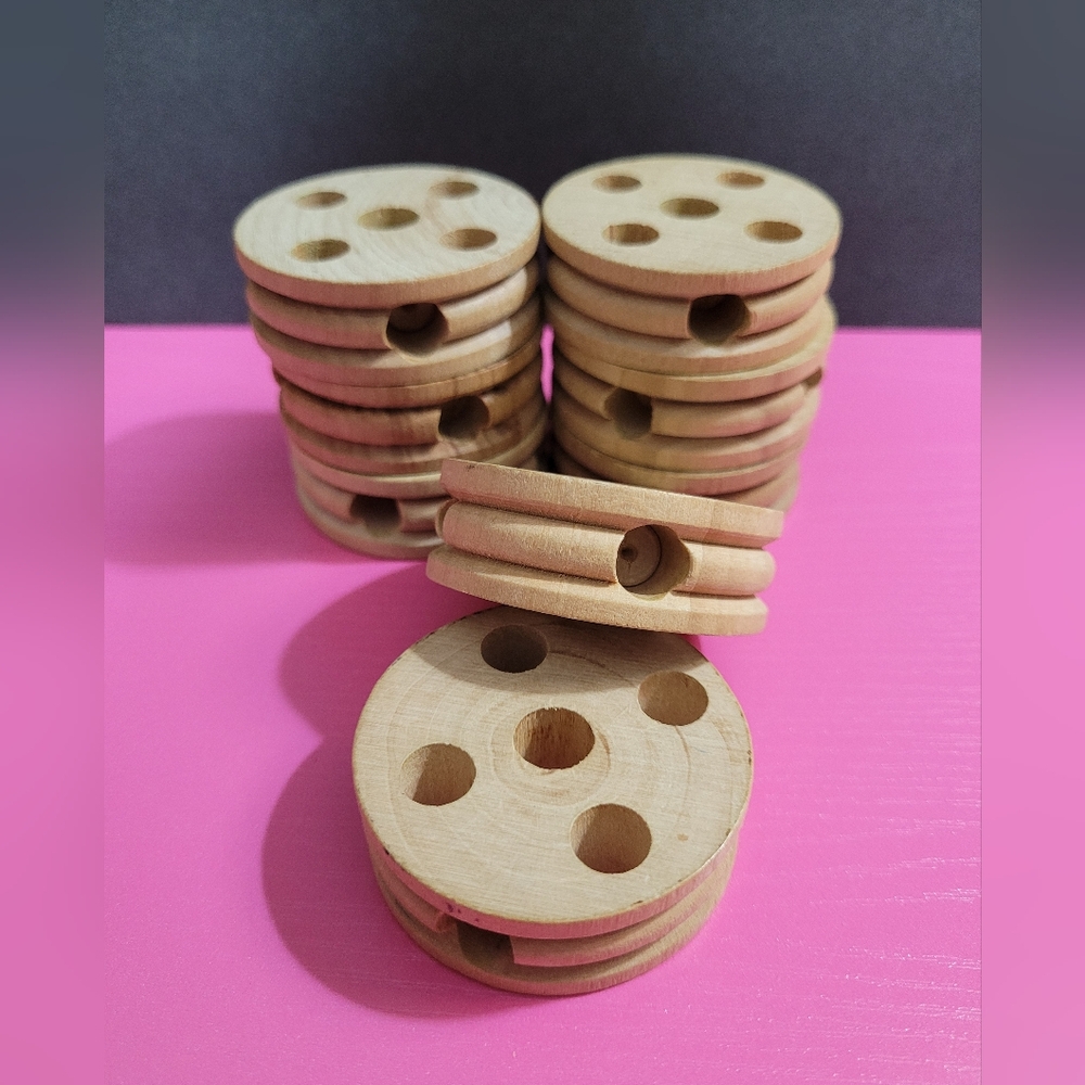 Natural Wooden Toy Spool Replacement Set Compatible Tinkertoy (0269)